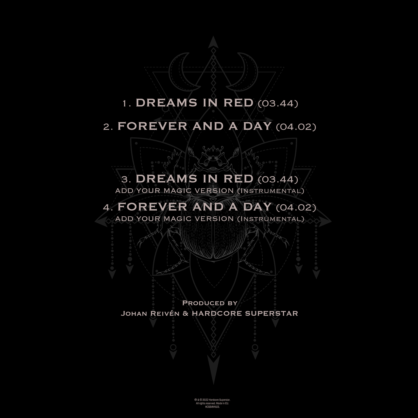 HARDCORE SUPERSTAR - DREAMS IN RED / FOREVER AND A DAY (12" VINYL)
